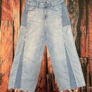 American Eagle Outfitters Light and Dark Blue Flare Jeans